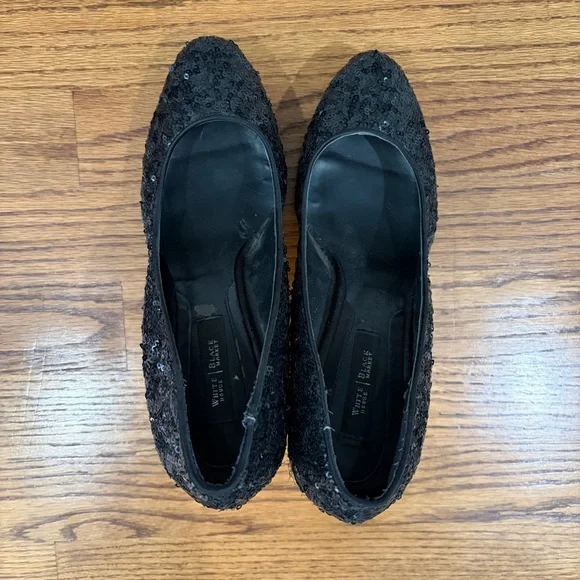 WHBM Sequined Black Stiletto Platform Pumps - Picture 6 of 8